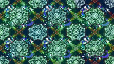 Suluboya çiçekli çiçek deseni. Raster illüstrasyonu. Mavi renkte güzel tekstil.