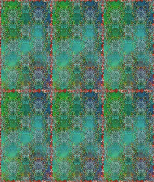 Klasik taslak çizimi. Raster çiçek izi. Çiçek yeşili ve mavi pürüzsüz desen.