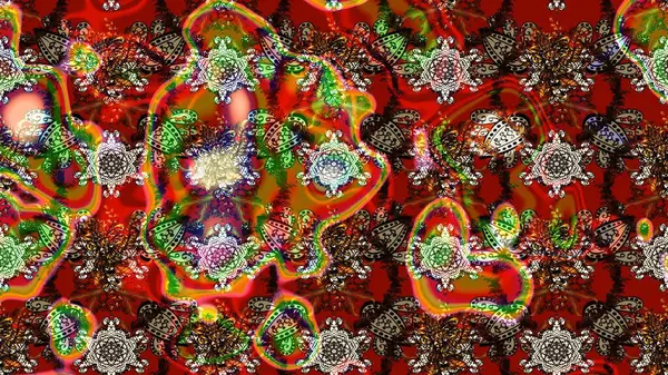 Kahverengi, kırmızı ve nötr renklerde çiçekler. Düz Çiçek Elementleri Tasarımı. Renkli Yaz Temalı eskiz kalıbı. Raster illüstrasyonunda çiçek deseni çizimi.