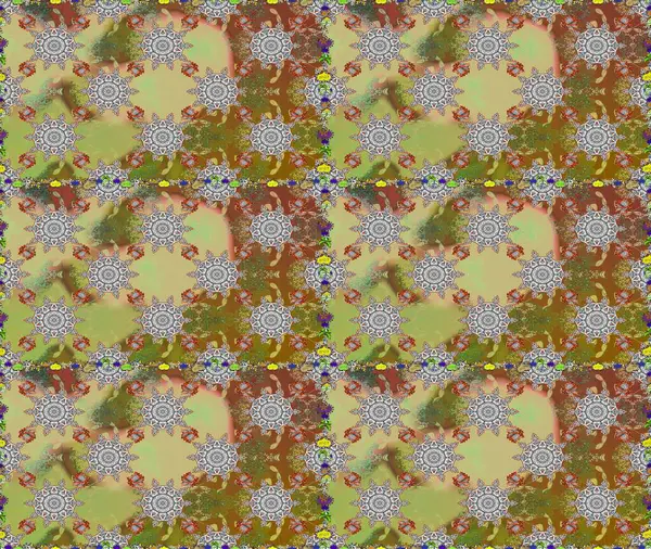 Yaz tema Dikişsiz desen arka plan rengi. Trendy sorunsuz çiçek deseni içinde Raster resim. Güzel kumaş deseni. Düz çiçek öğeleri tasarım.