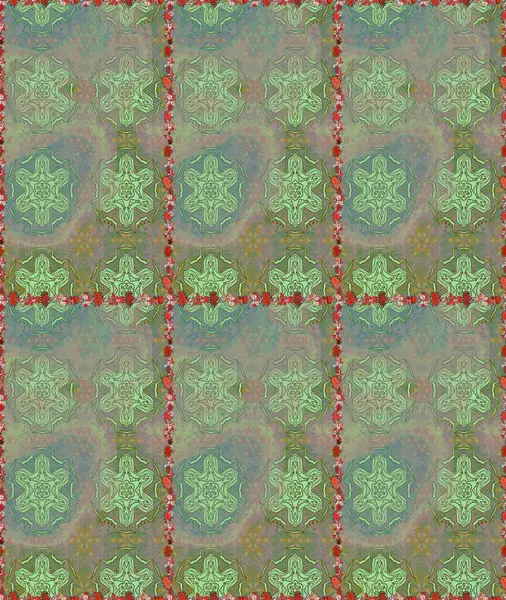 Tekstil, kumaş, kapaklar, duvar kağıtları, baskı, naylon, yapıştırma, örgü, dekupaj için çiçeksiz arkaplan. Oldukça eski bir besin torbası deseni küçük nötr yeşil, çiçekler. Millefleurlar