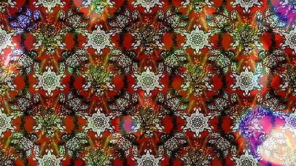 Raster suluboya çiçek deseni, narin çiçekler, kahverengi, gri ve kırmızı çiçekler, tebrik kartı şablonu. Güzel kumaş deseni.