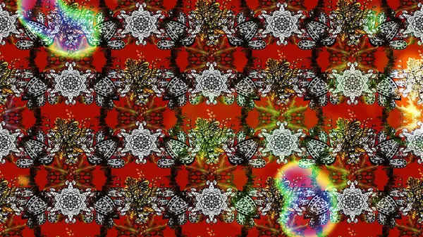 Gri, kırmızı ve kahverengi renkte çiçekler. Hediye ambalaj kağıdı, tebrik kartları, posterler ve pankart tasarımı. Raster düz çiçek çizim deseni.