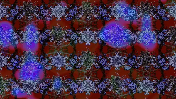 Tomurcukları papatya çiçekleri olan sevimli bir çiçek deseni. Kumaş, tekstil, duvar kağıdı baskısı için. Raster illüstrasyonu. Miles Fleur, süslü püslü bir süs. Eskiz geçmişi. Antika retro tarzı.