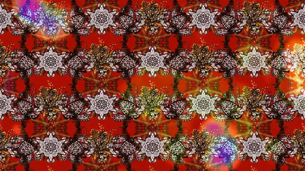 Şirin çiçek elementleri. Renkli Bahar Teması eskiz kalıbı. Düz Çiçek Elementleri Tasarımı. Raster illüstrasyonu. Çizim deseni Modaya uygun kumaş deseni.