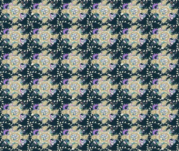 Sevgililer günü ve tebrik kartı konsepti için şık bir davetiye. Çiçek kompozisyonu, el boyası, hassas şablon. Mavi renkte manzaralı çiçek deseni. Üst görünüm, yumuşak biçim.