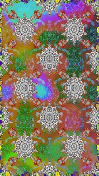 Kahverengi renkli çiçekler. Çiçekli karalama şeklinde Raster çiçek deseni. Nazikçe, güzel çiçek arkaplanı..