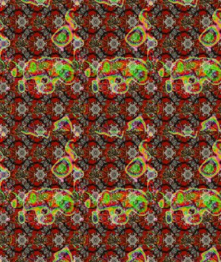 Klasik çiçek tasarımı elementleri. Kahverengi, kırmızı ve gri kıvırcık çiçekler kahverengi, kırmızı ve gri renklerde şekillenir. Raster illüstrasyonu.