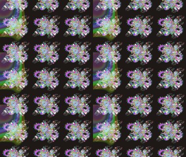 Beautiful watercolor Bouquet of summer flowers sketch pattern. Nice fabric pattern.