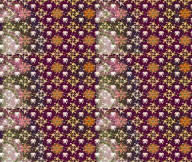 Raster düz çiçek çizim deseni. Mor renkli çiçekler. Tasarım hediye paketi, tebrik kartları, posterler ve afiş tasarımı.