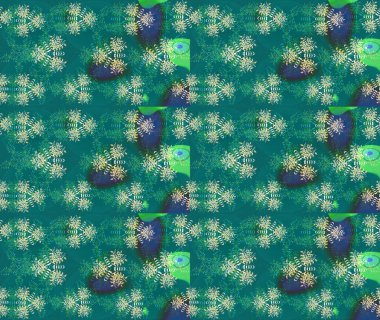 Tekrar eden çiçek arkaplanı, zarif mavi çiçek duvar kağıdı. Mavi renkler üzerine çiçek desenli çizimler, el yapımı papatyalar, papatyalar..