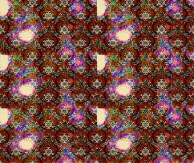 Düz Çiçek Elementleri Tasarımı. Raster illüstrasyonundaki çiçek desenli çizim. Renkli Bahar Teması eskiz kalıbı. Kahverengi renkte çiçekler.