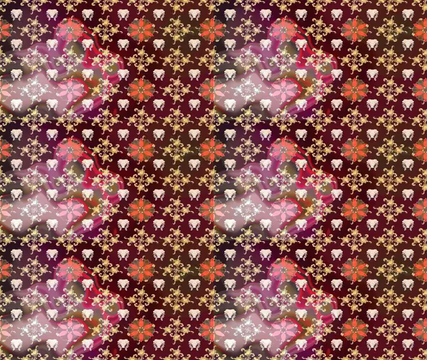 Arkaplan dokusu, duvar kağıdı, kahverengi renkli çiçek teması. Kabile sanatı boho baskısı, klasik çiçek arkaplanı. Soyut etnik raster çizim kalıbı.