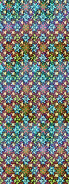 Suluboya elle çizilmiş çiçek desenli eskiz deseni. Parlak renkli fantezi çiçekleri, yapraklar, mavi renkli tomurcuklar.