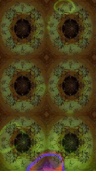 Raster deseni. Patlayan çiçekler soyut olarak yerleştirilmiş. Raster illüstrasyonu. Yumuşak, yeşil renkte bahar çiçekleri.