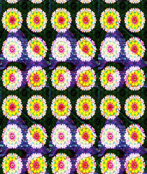 Küçük renkli çiçekler. Çiçekli yaz çiçekleri. Motley illüstrasyonu. Moda baskıları için zarif bir şablon. Robot resim. Küçük çiçekte şirin desenler.