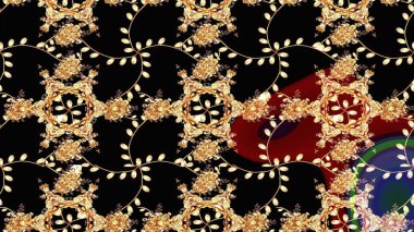 Raster suluboya çiçek deseni, narin çiçekler, siyah, bej ve kahverengi çiçekler, tebrik kartı şablonu. Güzel kumaş deseni.