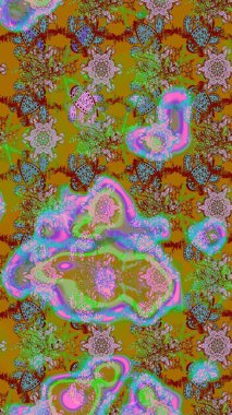 Hint çiçek liyada madalyon deseni. Etnik Mandala süsü. Tekstil, tebrik kartı, boyama kitabı, telefon kılıfı baskı için kullanılabilir. Raster Kına dövme tarzı.