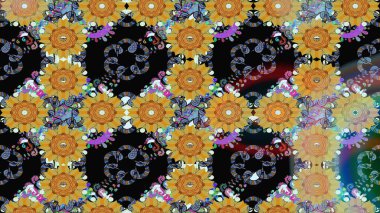 Raster deseni. Çiçekli çiçek deseni, suluboya. Süslü kumaş deseni.