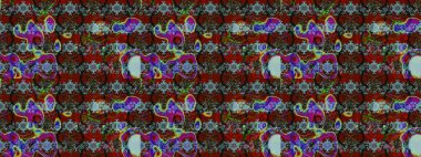 Düz Çiçek Elementleri Tasarımı. Çiçekler kırmızı, kahverengi ve gri renklerde. Raster illüstrasyonundaki çiçek desenli çizim. Renkli Bahar Teması çizim şablonu.