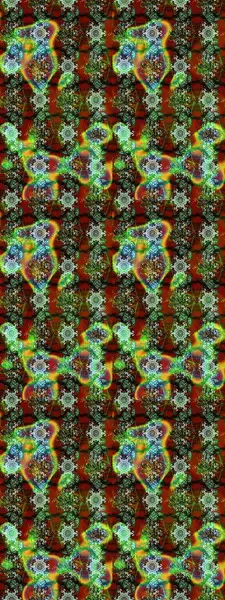 Yeşil, kahverengi ve gri renkli çiçekler. Raster illüstrasyonunda çiçek deseni çizimi.