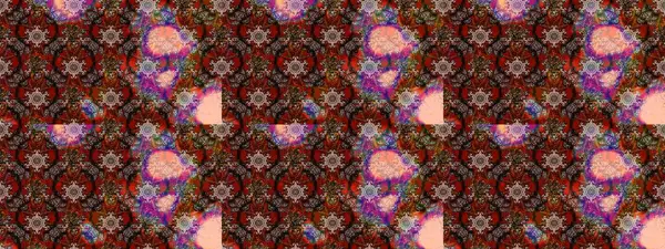 Raster illüstrasyonundaki çiçek desenli çizim. Düz Çiçek Elementleri Tasarımı. Süslü kumaş deseni. Renkli Bahar Teması çizim şablonu.