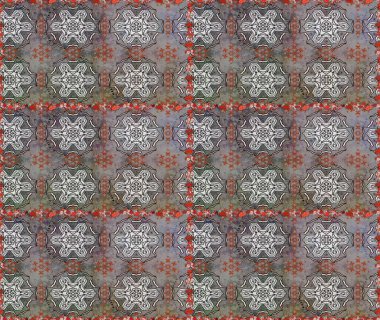 Raster illüstrasyonu. Zentangle soyut çiçekleri. Düz Çiçek Elementleri Tasarımı. Karalama çiçeği. Renkli Bahar Temalı Kusursuz Arkaplan. Şirin kumaş deseni.