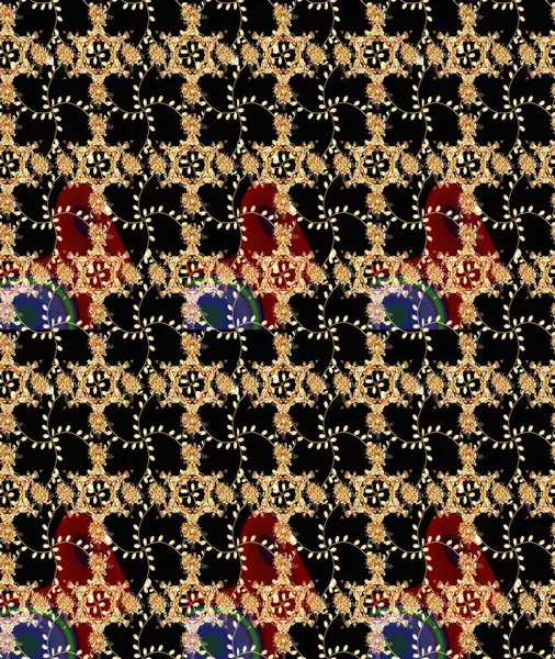 Güzel kumaş deseni. Raster suluboya çiçek deseni, narin çiçekler, siyah, bej ve kahverengi çiçekler, tebrik kartı şablonu.