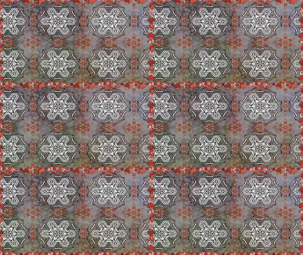 Raster illüstrasyonu. Zentangle soyut çiçekleri. Düz Çiçek Elementleri Tasarımı. Karalama çiçeği. Renkli Bahar Temalı Kusursuz Arkaplan. Şirin kumaş deseni.