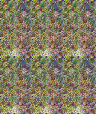 Tekstil için dikişsiz suluboya desen. Şirin çiçekli, desenli, yeşil ve nötr renklerde renksiz desenler. El çizimi çiçek pürüzsüz desen (taş)).