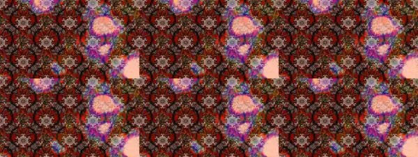 Raster illüstrasyonundaki çiçek desenli çizim. Düz Çiçek Elementleri Tasarımı. Süslü kumaş deseni. Renkli Bahar Teması çizim şablonu.