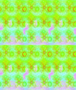 Yeşil renkli çiçekler. Kumaş desenli papatya çiçekleri ayrıntıları.