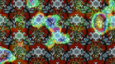 Düz Çiçek Elementleri Tasarım Raster illüstrasyonu. Çiçek desenli eskiz. Renkli Bahar Teması eskiz kalıbı. Yeşil, kahverengi ve mavi renkte çiçekler.