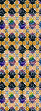 Sarı renkli çiçekler. Raster Illustrasyon 'daki Çiçek Deseni' nin son moda çizimi. Renkli Yaz Temalı eskiz kalıbı. Düz Çiçek Elementleri Tasarımı.