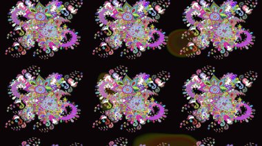 Nazik, yaz çiçekleri siyah renklerde. Raster deseni. Raster illüstrasyonu. Küçük çiçekte sevimli çiçek deseni var..