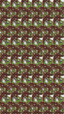 Küçük yeşil, kahverengi ve gri çiçeklerle oldukça eski bir besin torbası deseni. Tekstil, kumaş, kapaklar, duvar kağıtları, baskı, paket, koleksiyon defteri, örgü, dekupaj için çiçek arkaplanı..