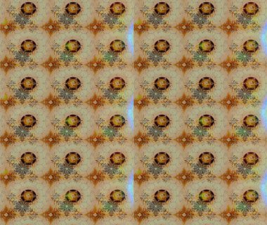 Raster illüstrasyonu. Tarafsız kıvırcık çiçekler tarafsız renklerde şekillenir. Klasik çiçek tasarım elementleri.