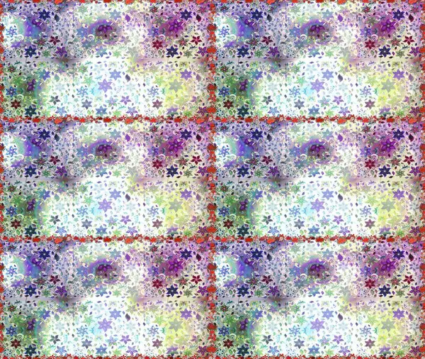 Raster illüstrasyonunda kusursuz çiçek deseni. Tarafsız renklerde çiçekler.