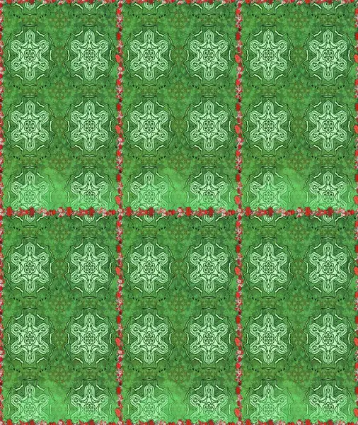 Küçük yeşil ve nötr çiçeklerle oldukça eski bir besin torbası deseni. Tekstil, kumaş, kapaklar, duvar kağıtları, baskı, naylon, yapıştırma, örgü, dekupaj için çiçeksiz arkaplan.