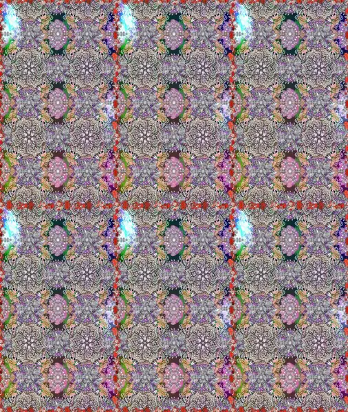 Vadinin gri ve nötr renklerinde çiçekleri. Raster dikişsiz çiçek deseni.