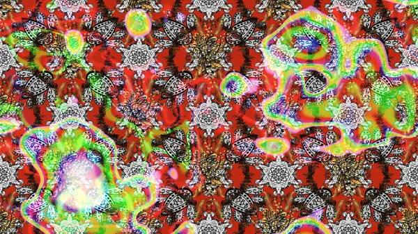 Tomurcukları papatya çiçekleri olan sevimli bir çiçek deseni. Eski usul. Eskiz geçmişi. Miles Fleur, süslü püslü bir süs. Raster illüstrasyonu. Kumaş, tekstil ve duvar kağıdı baskısı için..