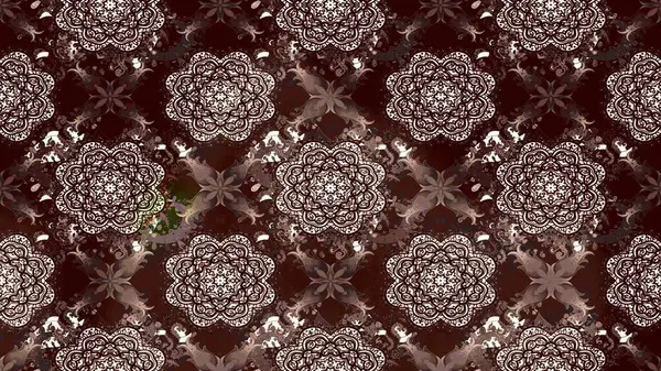 Süslü kumaş deseni. Çiçekli çiçek deseni, suluboya. Raster deseni.