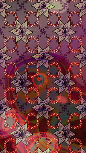 Suluboya, elle çizilmiş. Vadinin çiçekleri kahverengi renklerde. Raster - stok. Taslak arkaplan deseni.