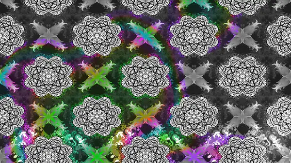 Raster illüstrasyonu. Gri renkli çiçekler. Çizim çiçek deseni duvar kağıdı için kullanılabilir.