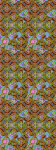 Kahverengi, yeşil ve kırmızı renklerde. Raster illüstrasyonu. Çiçek buketleriyle klasik tarzda eskiz deseni.