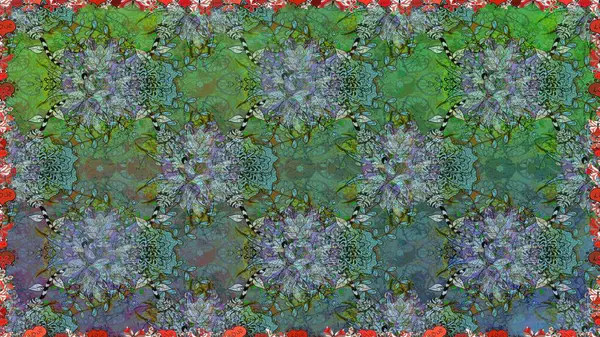 Paket kağıdı için en iyisi. Karşılama ya da düğün geçmişi olarak kullanılabilir. Doğal kozmetik ürünleri, parfüm, çiçekçi dükkanı için bahar ihalesi tasarımı. Yeşil ve mavi lale çiçekleriyle pürüzsüz bir desen..