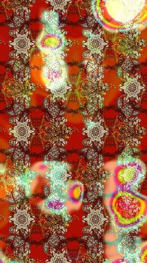 Modaya uygun kumaş deseni. Renkli Yaz Temalı eskiz kalıbı. Sevimli çiçek raster deseni. Düz Çiçek Elementleri Tasarımı.