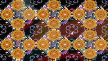 Tropik çiçekler. Gömlek, arka plan modelini çiz. Kahverengi renkte çiçekler.