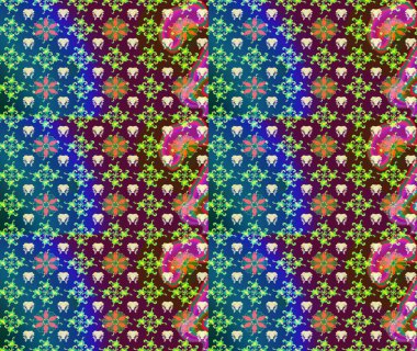 El çizimi çiçekli soyut çizim kalıbı. Mor renkli çiçekler. Raster illüstrasyonu.