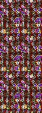 Taslak süsleme izi. Sınır Kızılderili çiçekli paisley patten. Raster Henna tarzı. Etnik Mandala havlusu. Tebrik kartı arkaplanı, boyama kitabı, arkaplan, tekstil için kullanılabilir.